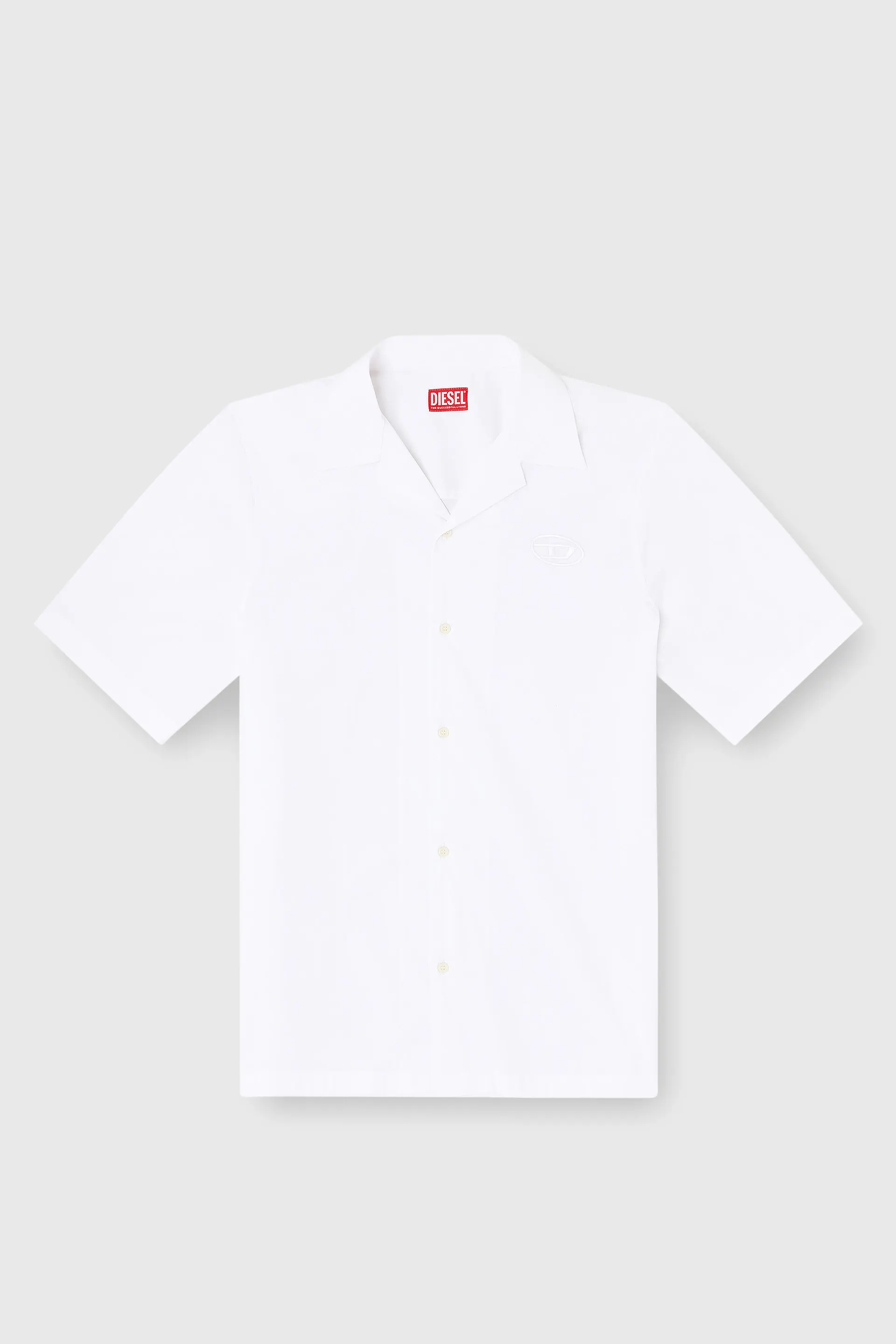 Stretch poplin shirt with Oval D embroidery