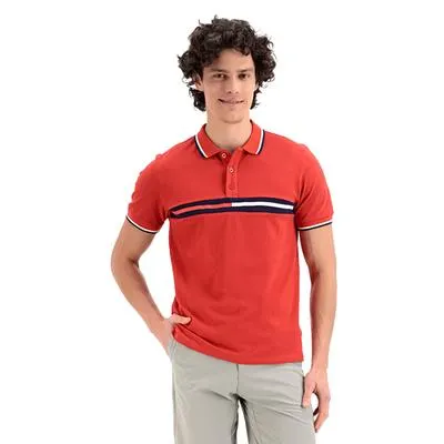 Playera Roosvelt Hombre Tipo Polo Detalle Al Contraste