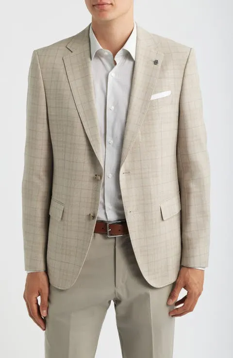 Hutson Slim Fit Plaid Wool Blend Sport Coat