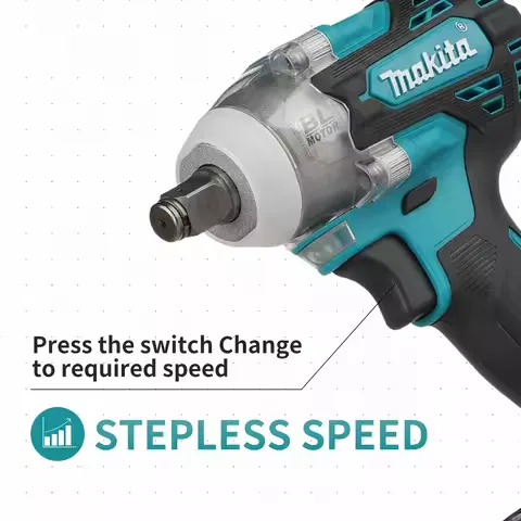 Makita DTW300 18V Tool Set Brushless Power Large Cordless Wrench 330Nm Torque Wind Cannon Remove Tire Lithium Auto Repair