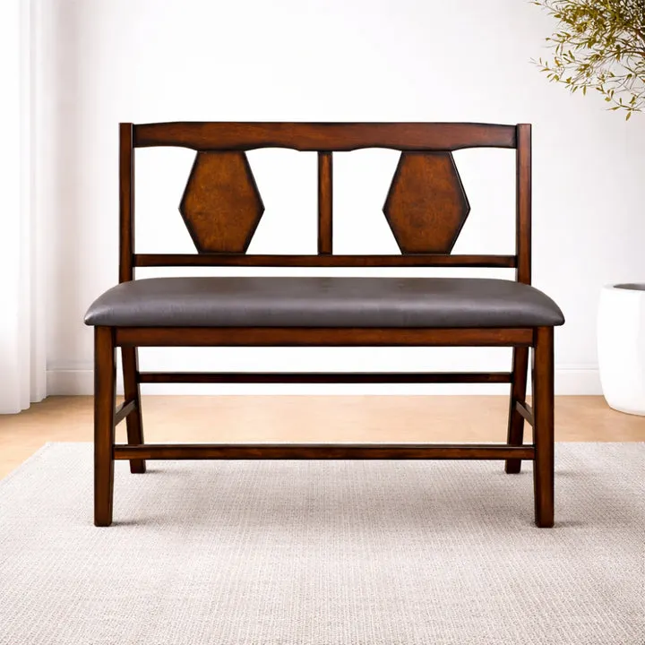 Tuscan Hills Back Pub Bench (1-Piece) by Vilo Home - Brown