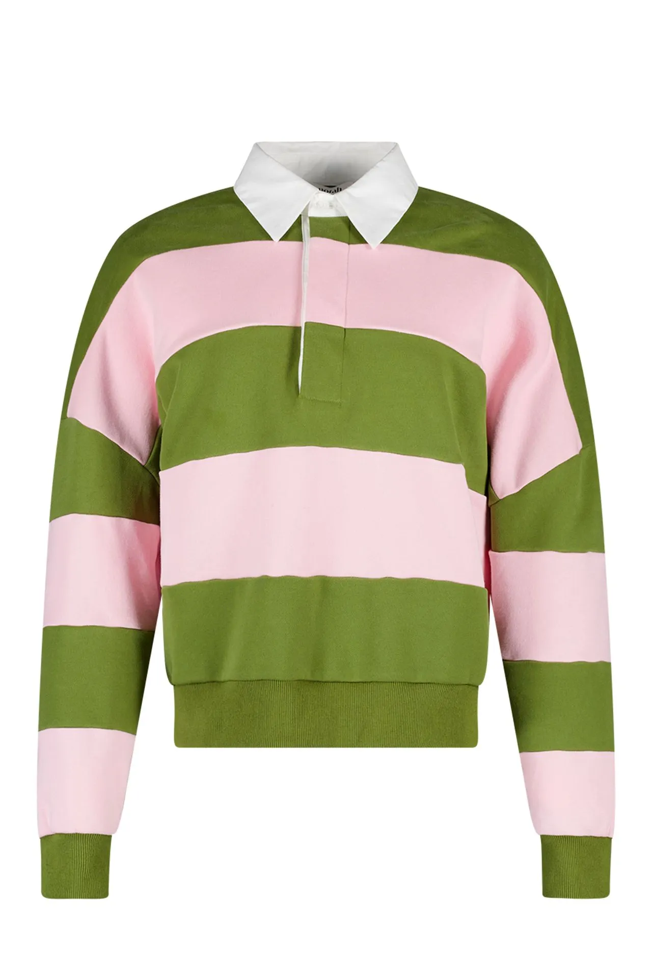 Groen/roze gestreepte sweater