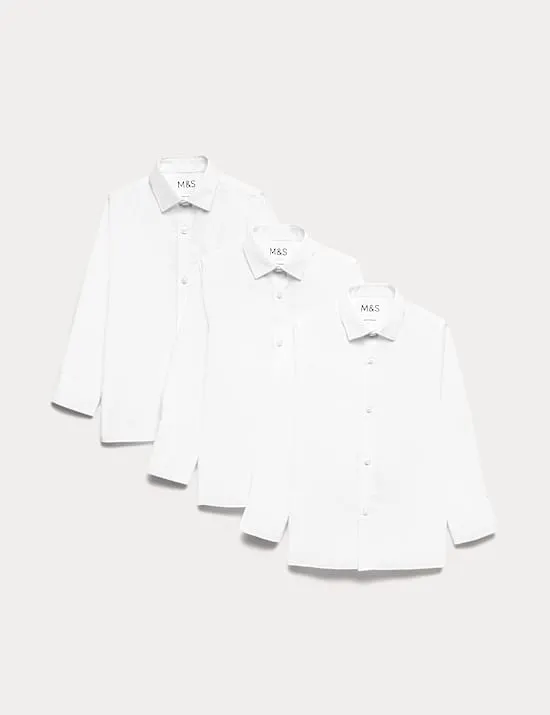 3 Pack Boys' Easy Iron School Shirts (2-16 Yrs)
