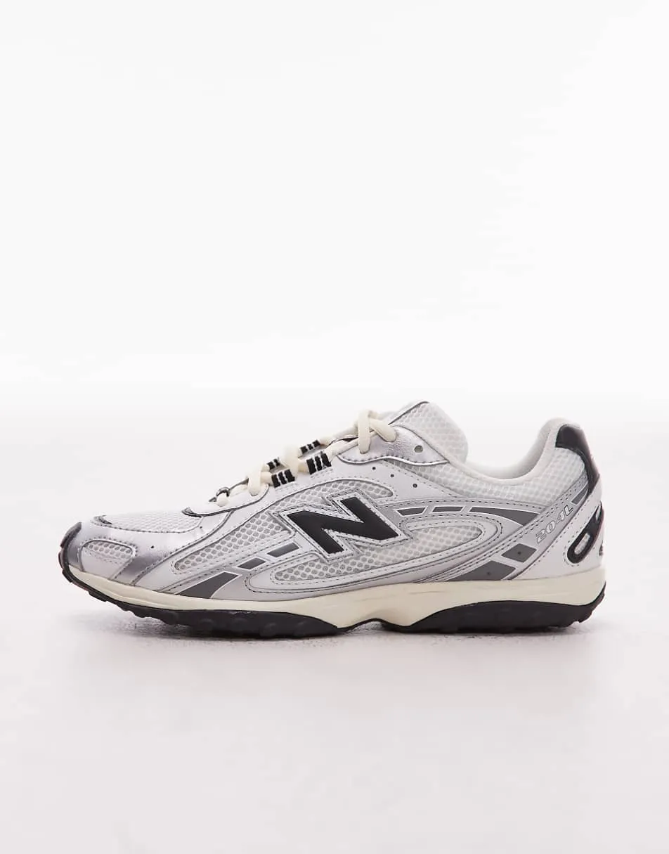 New Balance 204L unisex trainers in white and black
