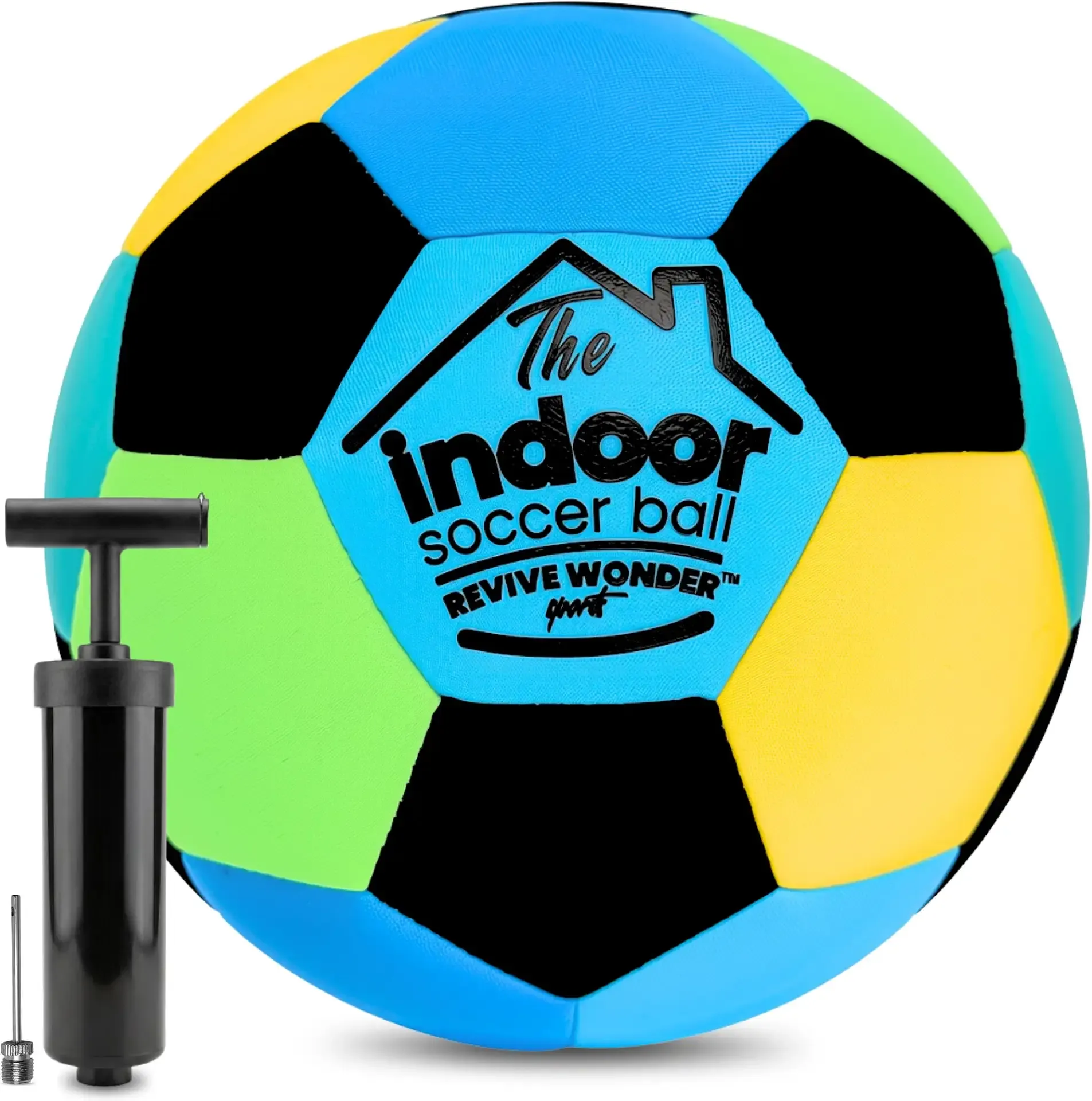 Softly Padded Premier Indoor Soccer Ball Size 4 - Made For Inside Your Home - No Wall Scuffing House Soccer Ball - Air-Filled Realistic Feel, Bounce, & 29% Quieter Foam Exterior Soft Soccer Ball