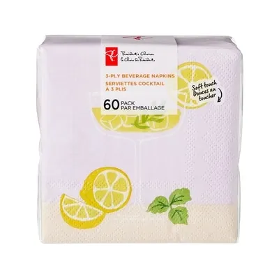 3 Ply Beverage Napkins 60 Pack - Cocktail