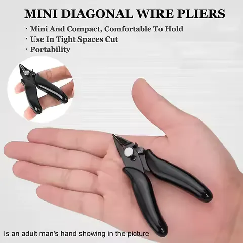 3.5 Inch Mini Micro Diagonal Pliers Wire Cutters Precision Flush Cutter Stainless Steel Trimming Shears End Cutting Nippers for Electronics Jewelry Making DIY Craft Bead Wire Hand Tool