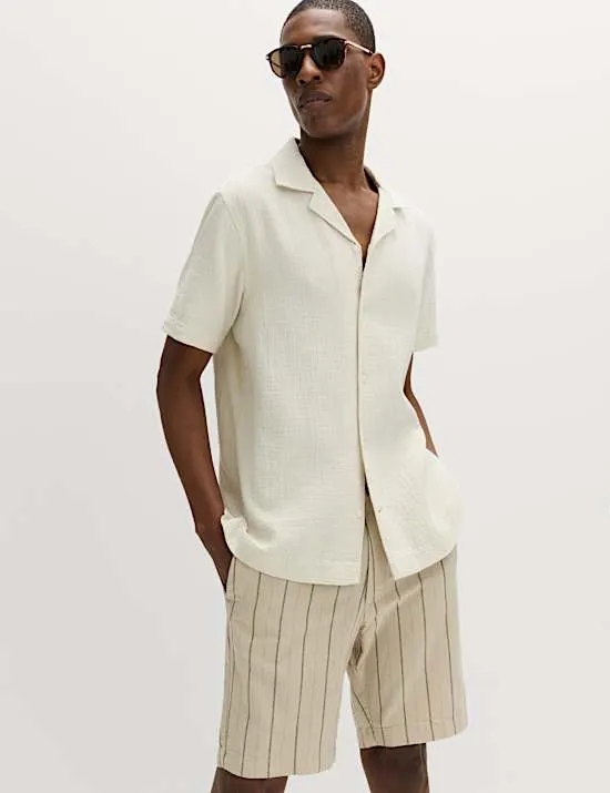Strukturiertes Hemd aus reiner Baumwolle