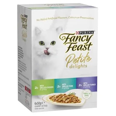 Fancy Feast Petite Delights Chicken Turkey Tuna Wet Cat Food Multipack