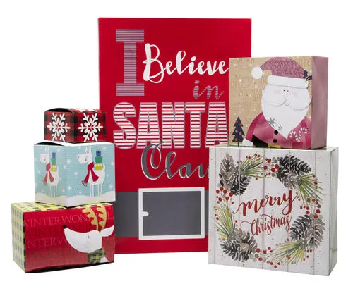 Assorted Folding Holiday Gift Box - 20 Pack