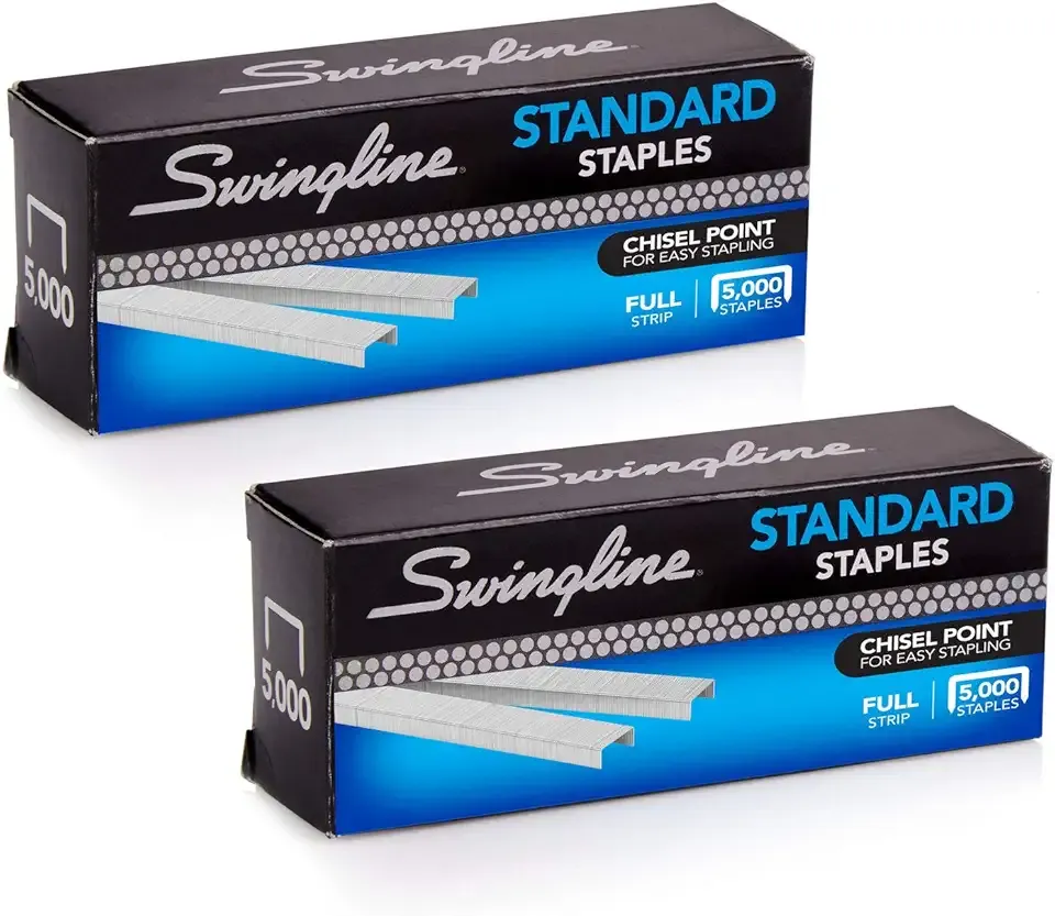 Swingline Staples, Standard, 1/4" Length, 210/Strip, 5000/Box, 2 Pack (35107)