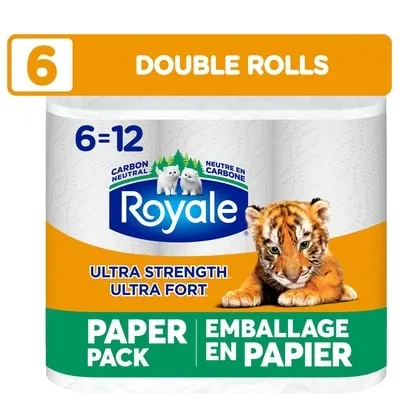 Ultra Strength Recyclable Paper Packaging, 6 Equal 12 Paper Towel Rolls, 98 Sheets per Roll
