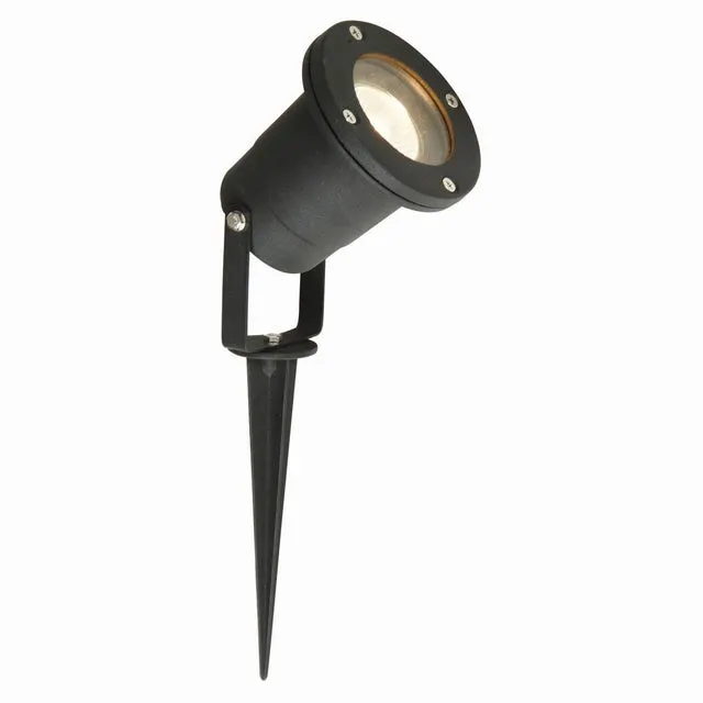 Foco proyector de exterior compatible con casquillo GU10 INSPIRE Ada redondo de aluminio negro IP65 resistente a la lluvia y al polvo