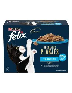 Felix Naturally Delicious Vis Selectie In Gelei - Kattenvoer - Mixdoos 12x80 g