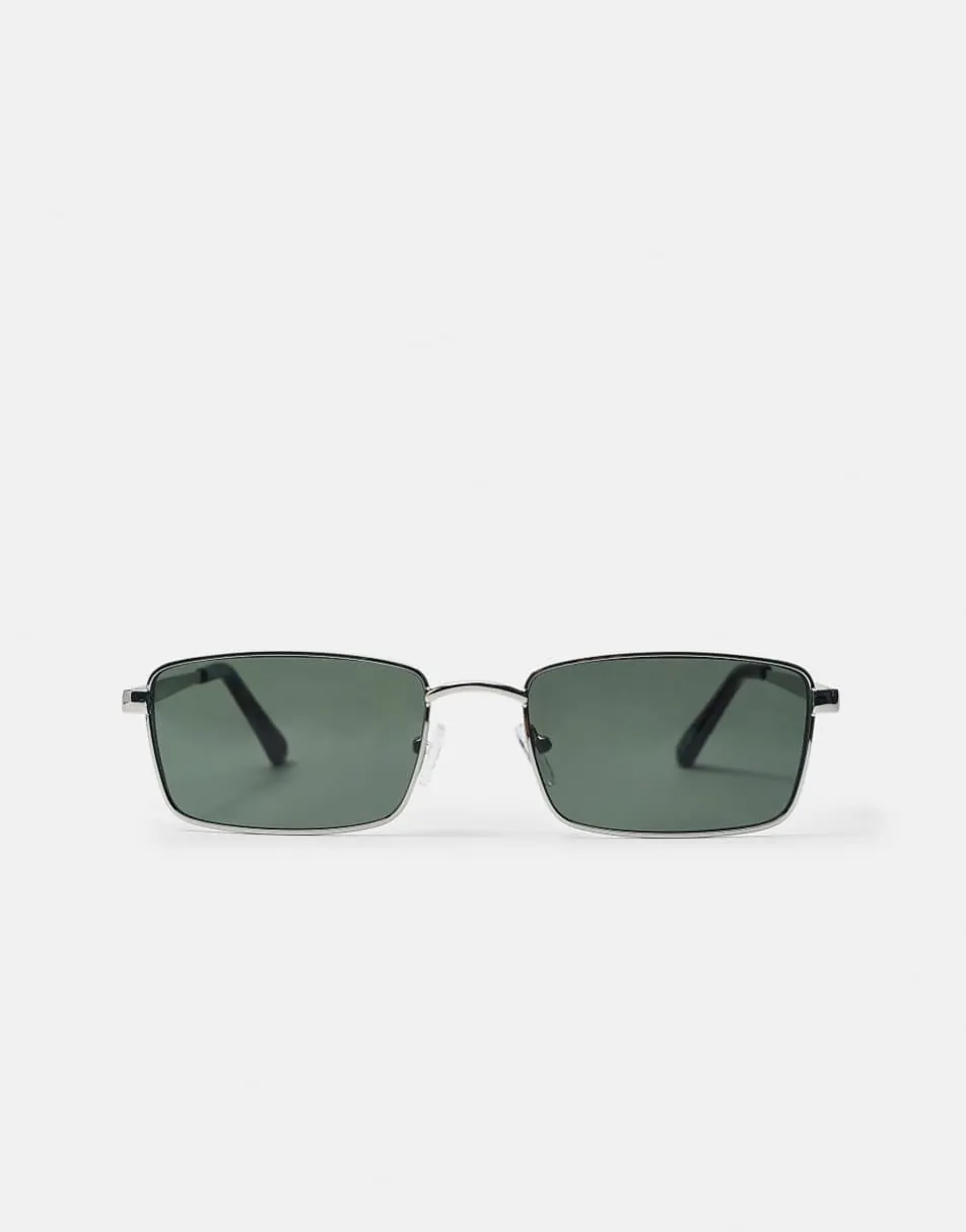 Pull&Bear Metallic sunglasses in khaki