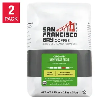 San Francisco Bay Coffee Organic Rainforest Blend Ground 28oz, 2-pack