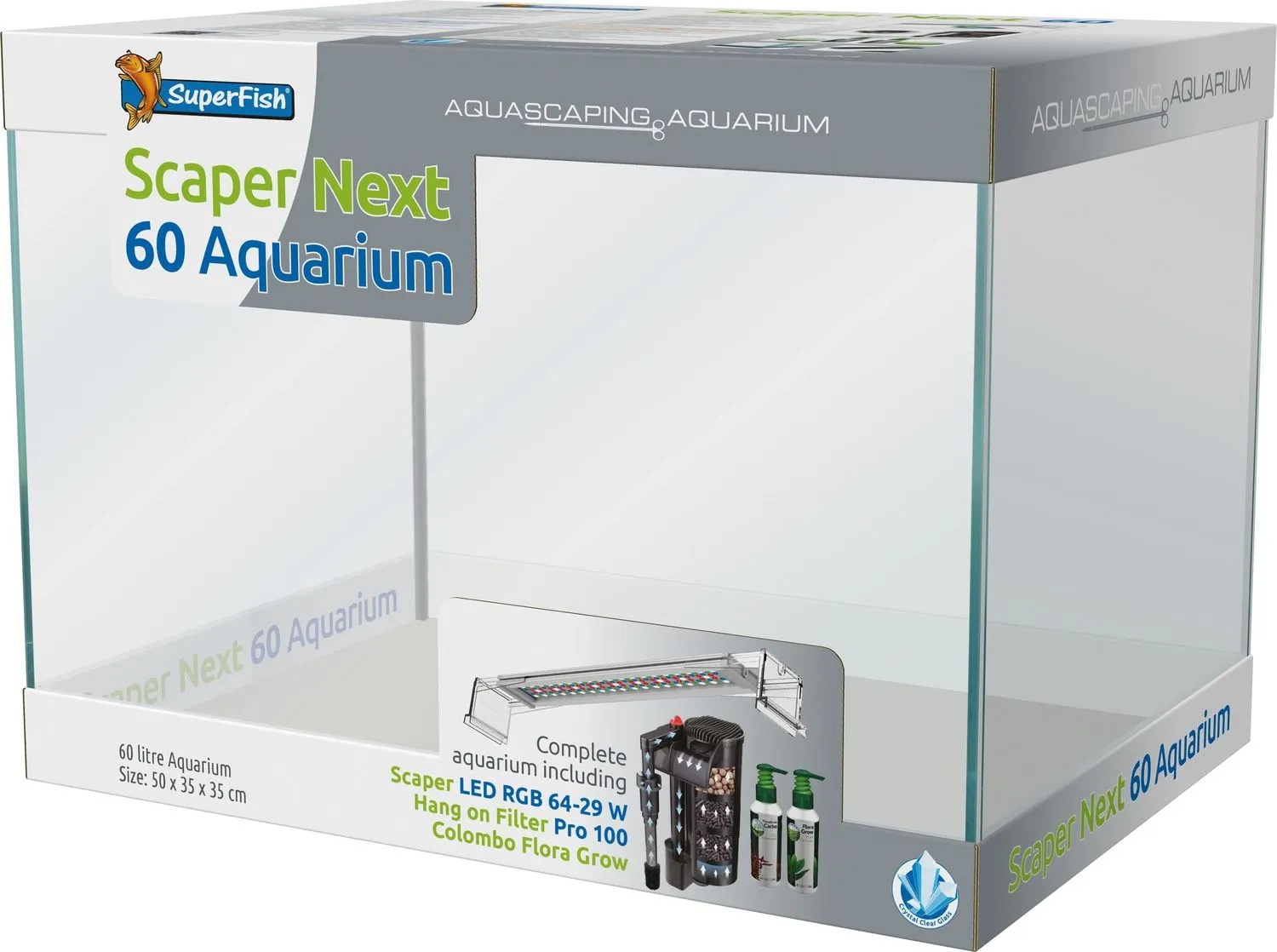 SuperFish Scaper next 60 - Aquarium - 60 l 50x35x35 cm