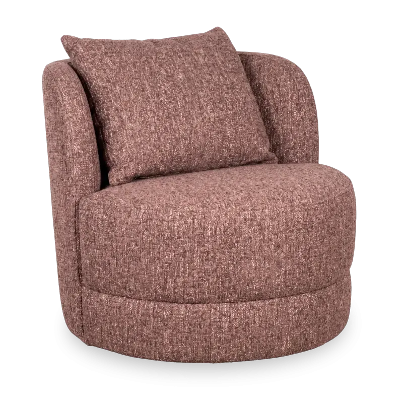 Draaifauteuil Gigi - rond 90 cm - stof Oasis Cabernet