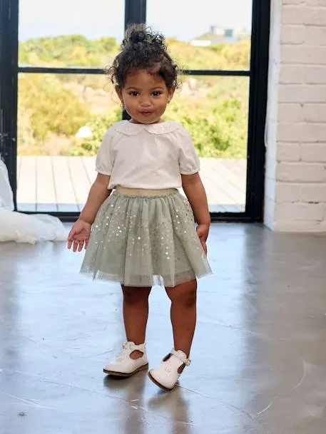Ensemble bébé fille cérémonie T-shirt et jupon en tulle -...