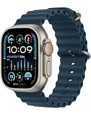 Apple Watch Ultra 2 [GPS + Cellular, 49mm] - Titanium Case with Blue Ocean Band, One Size (Renewed Premium)