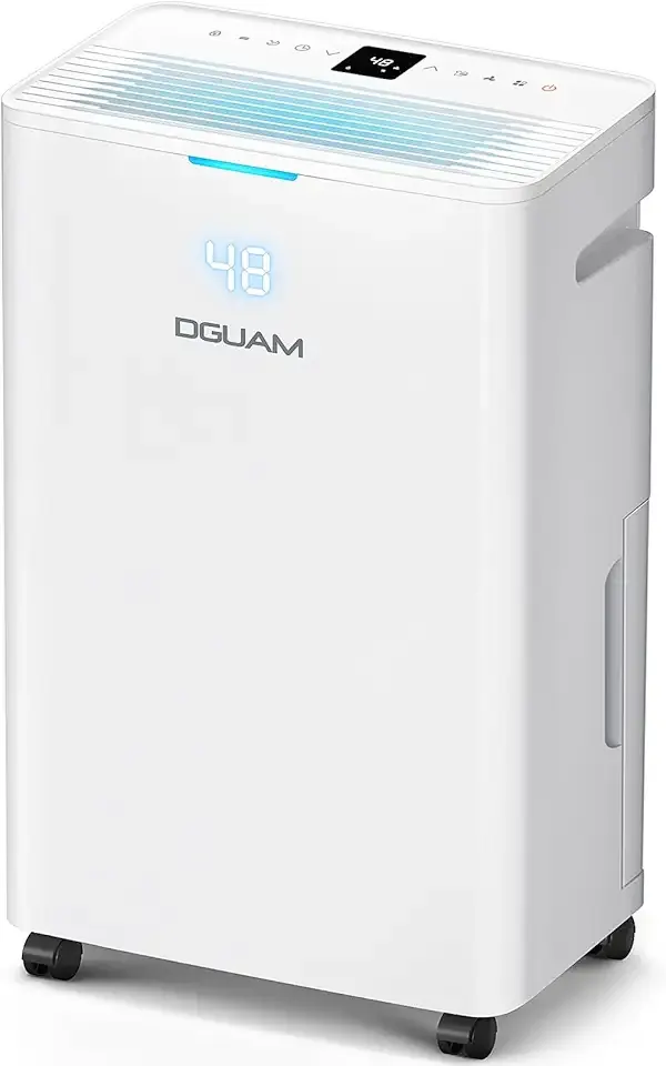 4500 Sq.Ft Dehumidifier, DGUAM 80 Pint Dehumidifier for Basement with Drain Hose, Smart Dehumidifiers with Humidity Control, Energy-Efficient, Quiet, 3 Modes Dehumidifiers for Home, Bedroom (White)