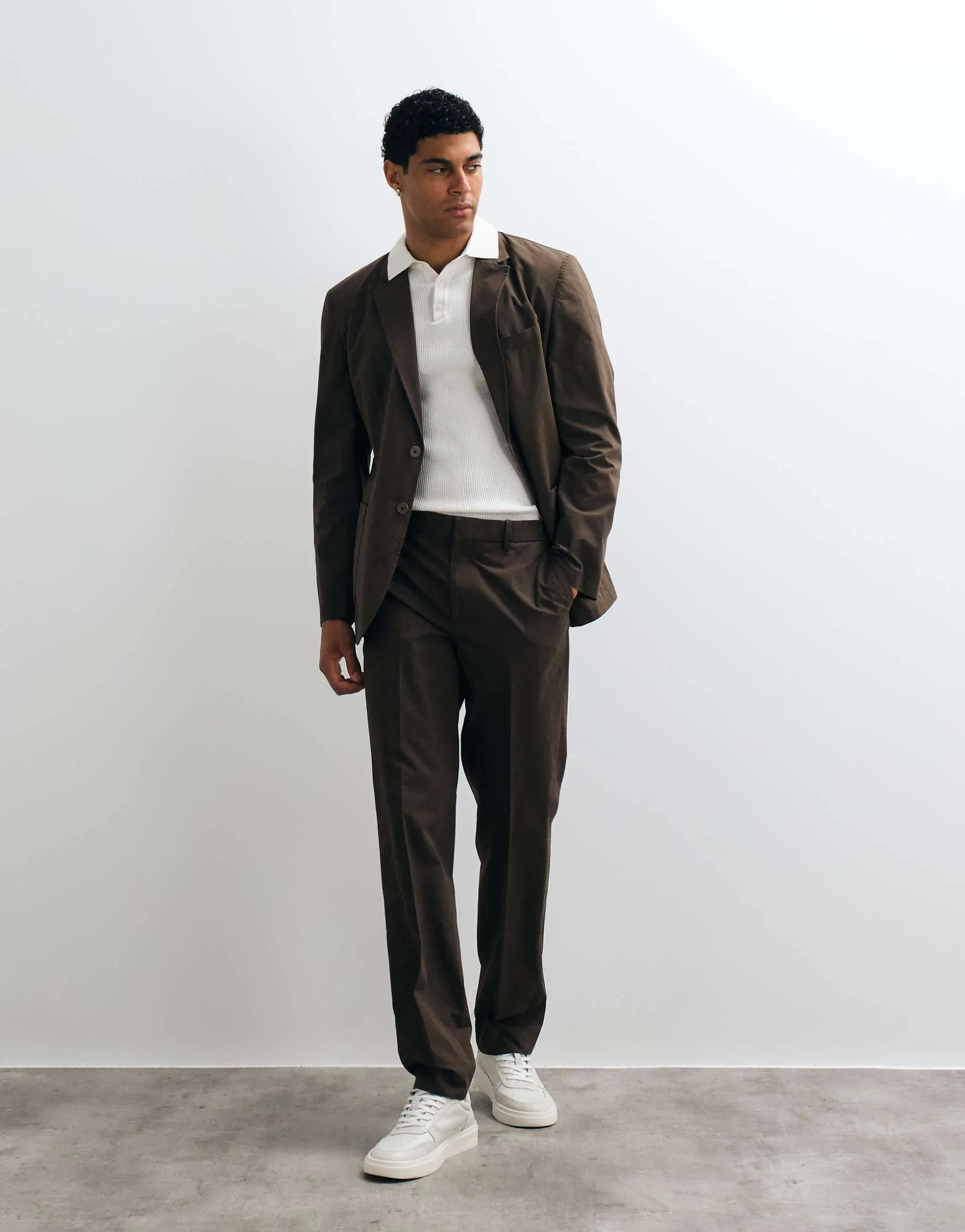 Mango Roma straight trouser co-ord in brown