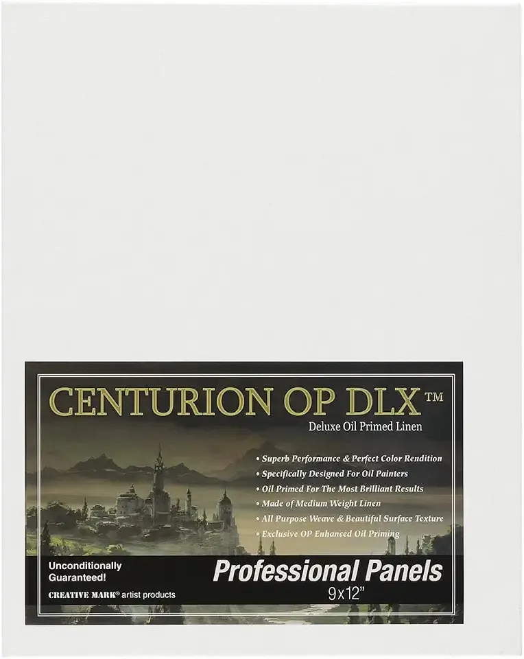 Centurion Deluxe Professional Oil Primed Linen Canvas Panels - 9"x12" - 6 Pack of Linen Canvases for Painting, Artwork and More