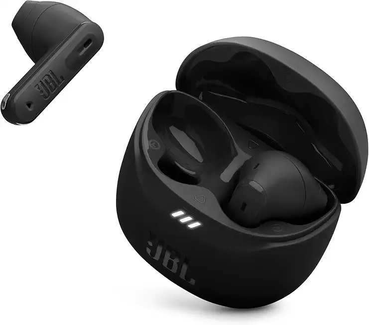 JBL Tune Flex 2 - True Wireless Noise Cancelling Earbuds Spatial Sound and Smart Ambient Technology, 6 mics for Perfect Calls, up to 48Hrs of Playback, IP54 Dust & Water Resistant (Black)