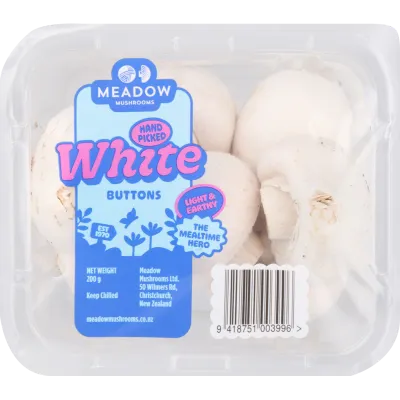 White Button Mushrooms 200g