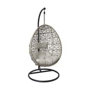 Hangstoel Hawaii met grjize kussens - bruin - 196 cm