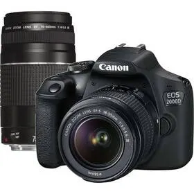 Digitální fotoaparát Canon 2000D + EF-S 18-55mm DC III + EF 75-300 DC III černý