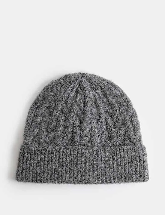 Textured Knitted Beanie Hat