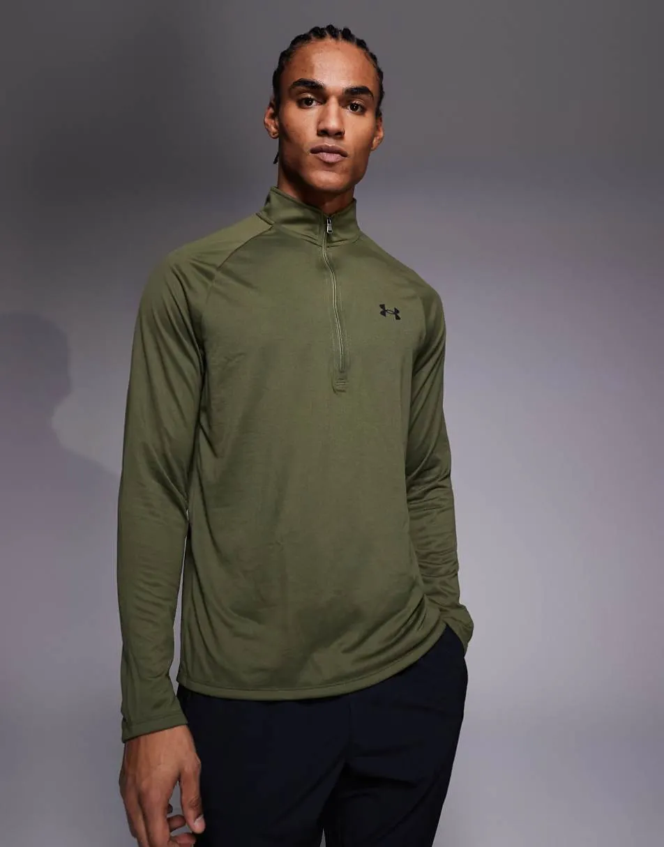 Under Armour Tech 2.0 half-zip top in marine green