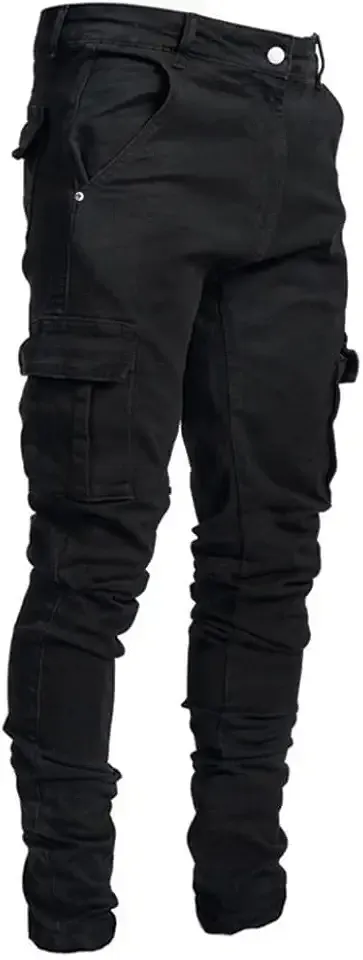 Men's Ripped Distressed Destroyed Straight Slim Fit Jeans Skinny Casual Fashion Denim Pants