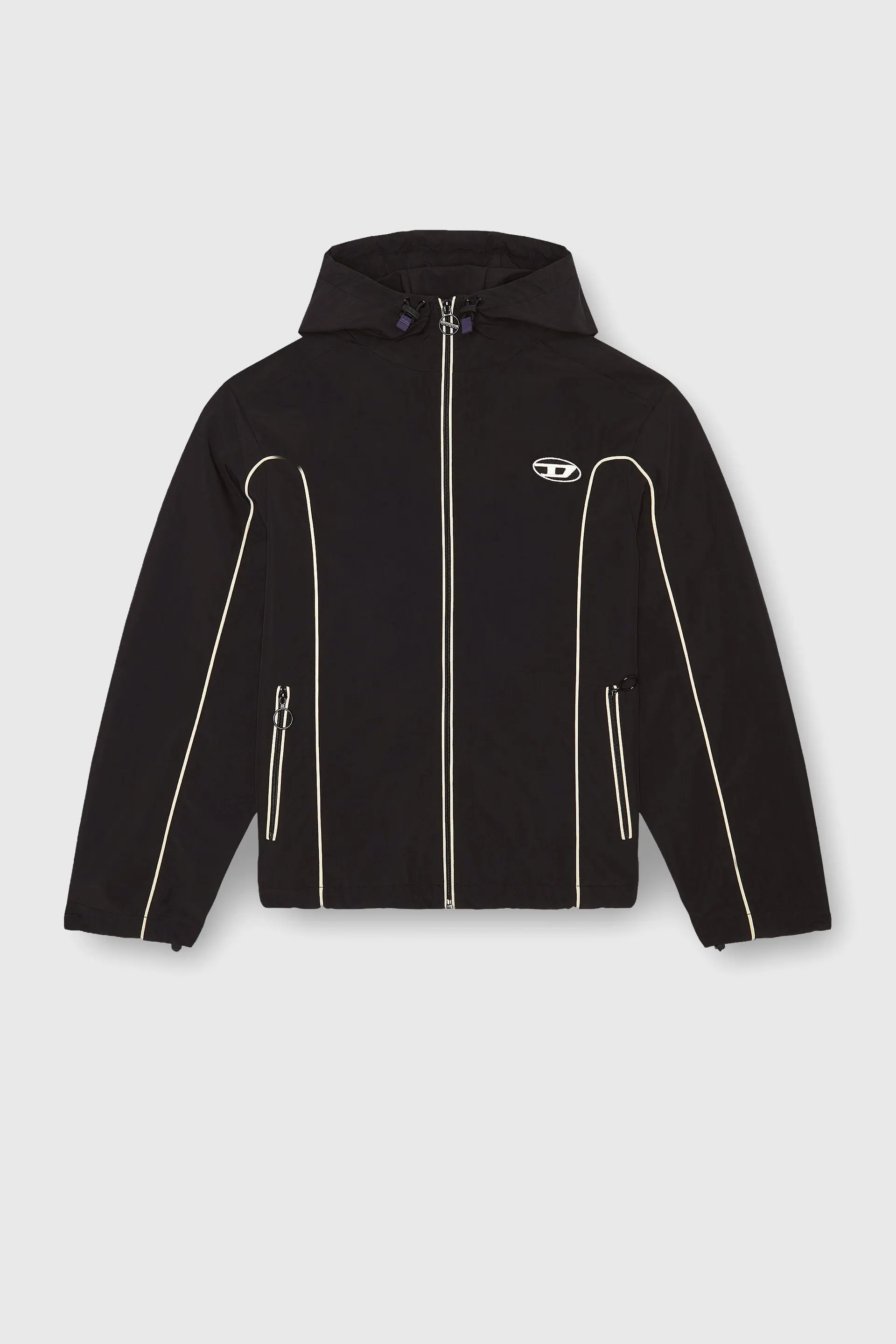 Windbreaker with contrast piping