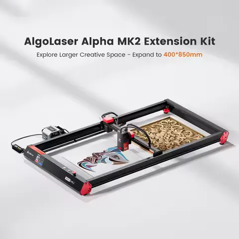 AlgoLaser Alpha MK2 20W Touch Screen 400X850MM Big Laser Engraving And Cutting Machine Cnc Desktop Handwriting Woodworking Tools