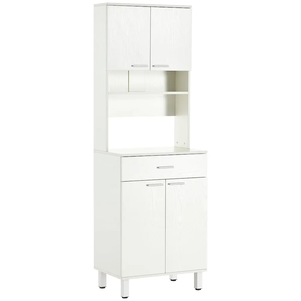 HOMCOM Kitchen Buffet and Hutch w/ Cabinet Drawers Dining & Living Room, White