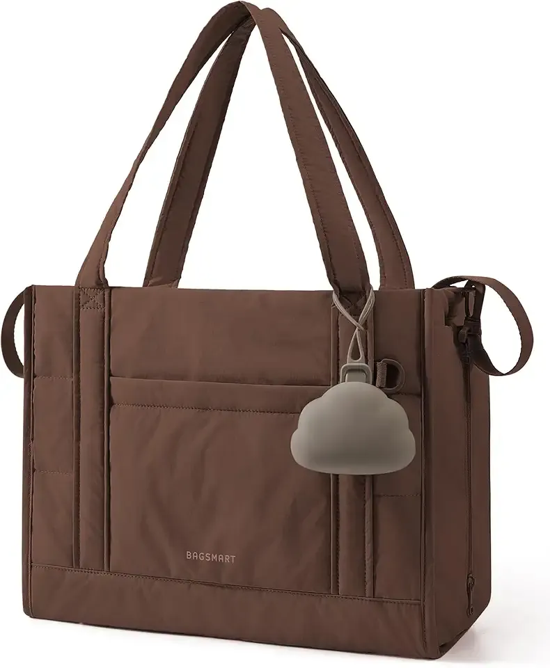 BAGSMART Diaper Bag Tote Puffer, Hospital Bag for Labor Delivery with Pacifier Case, Lightweight Baby Bag for Travel, Work | Multifunctional, Insulated Pockets, Water Resistance