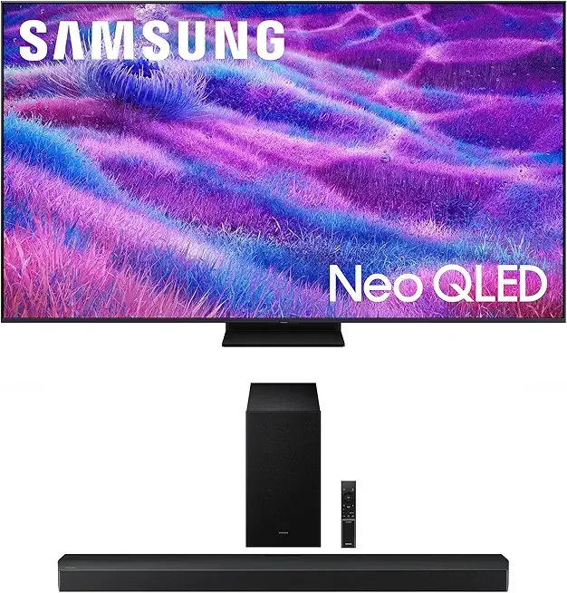 Samsung QN55QN80FAFXZA 55 Inch Neo QLED QN80F Series Supreme UHD 4K TV with a HW-B750F B Series Soundbar 5.1 Ch and Subwoofer (2025)