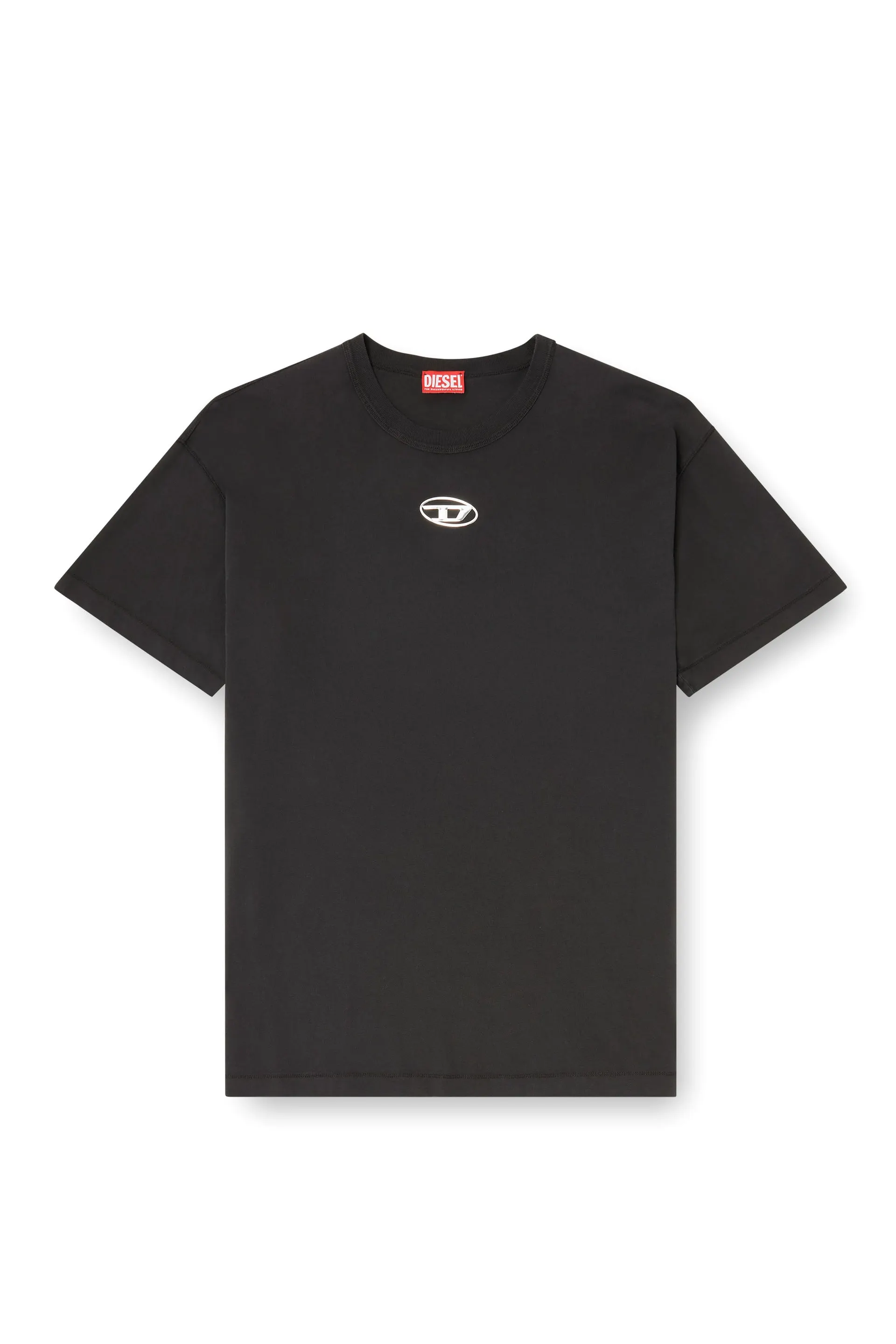 Light cotton T-shirt with metallic Oval D logo