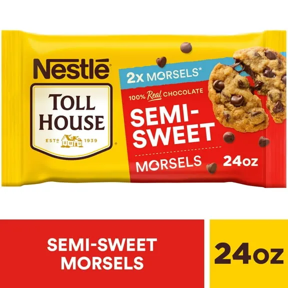 Nestle Toll House Semi Sweet Chocolate Regular Baking Chips, Morsels for Baking, 24 oz Bag $7.97 33.2 ¢/oz