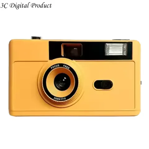 Portable 35mm Film Camera Reusable Lightweight Vintage Camera Built in Flash with 28MM F=8 Lens Reusable Film Camera Q84A