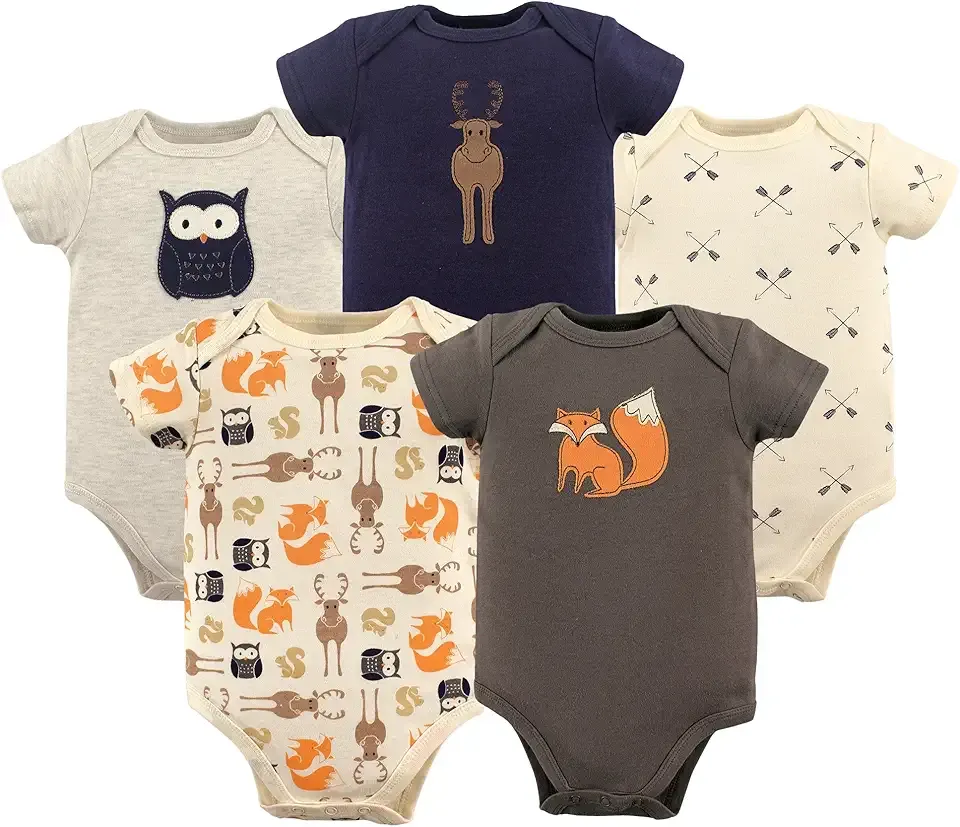 Unisex Baby Cotton Bodysuits 5-pack