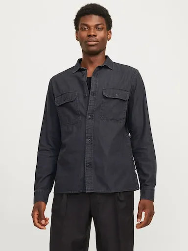 JACK AND JONES Travis Shirt In Black Denim