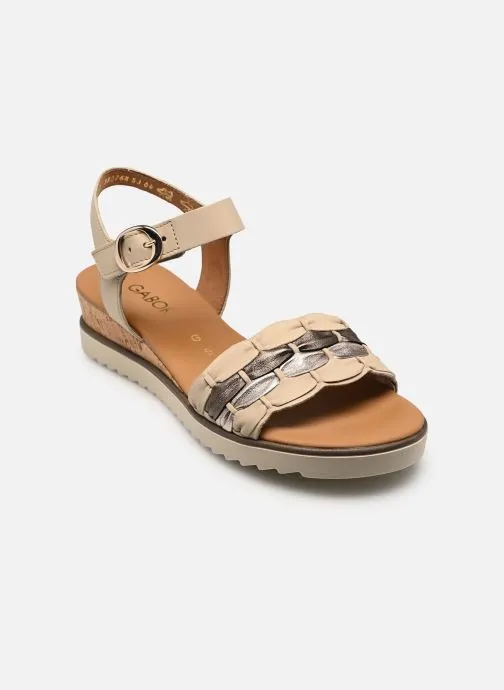 Sandalen met sleehak en plateau 82.758 dames beige