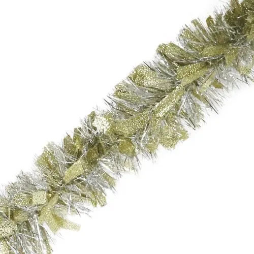 Enchanted Forest® 8' Gold & Silver Embossed Tinsel Christmas Garland