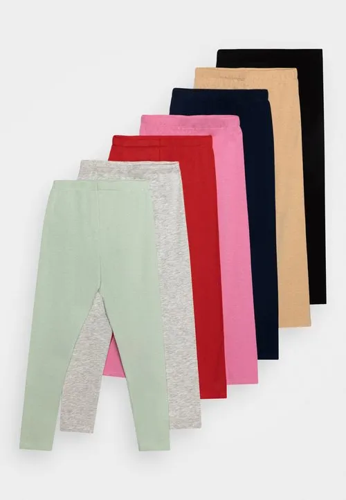 7 PACK UNISEX LEGGINGS - Leggings - black/light pink/mint