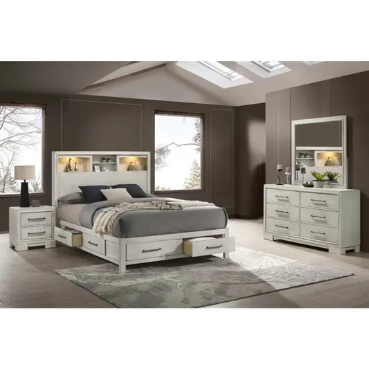 Ava Queen Size (4-Piece) Bedroom Set by Best Home - White