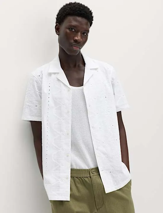 Regular Fit Pure Cotton Embroidered Shirt