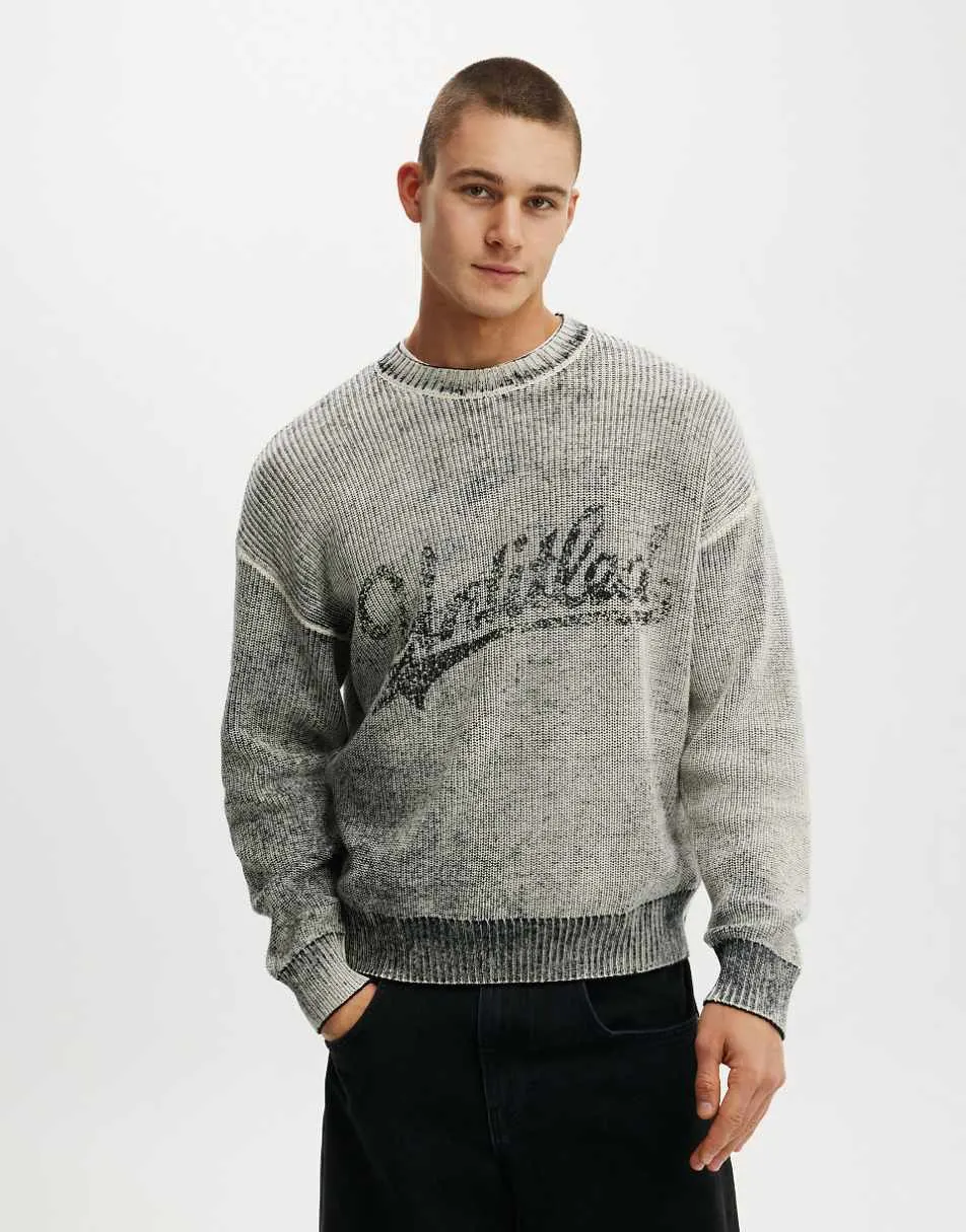 Cotton On Y2k box fit crew knit in white